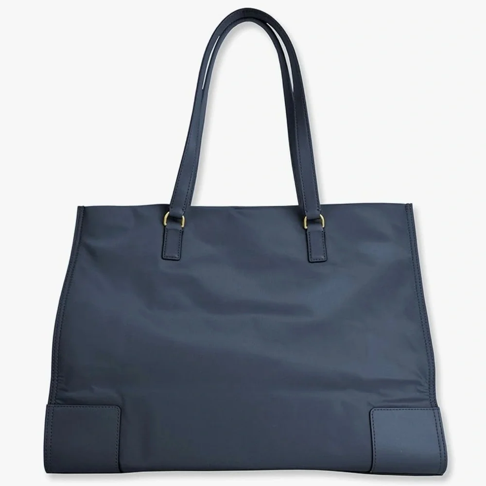 NEW!! Tory Burch Ella Large Nylon Tote Navy Blue & Gold  NWOT